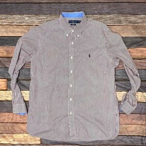 Polo Ralph Lauren Striped Stretch Button Down Long Sleeve Shirt Mens
